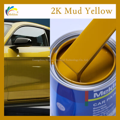 2K Mud Yellow Acrylic Car Refinish Topcoat Paint with Spray Application Liquid Coating Car Paint for Auto Repair & Renovation