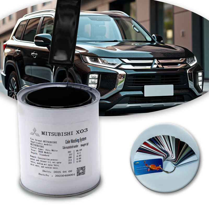 Özelleştirilmiş Yenileme Araç Boya MITSUBISHI X03 1K Siyah İnci Akrilik Boya Aşırı Hava Ve Karmaşık Yol Koşulları İçin